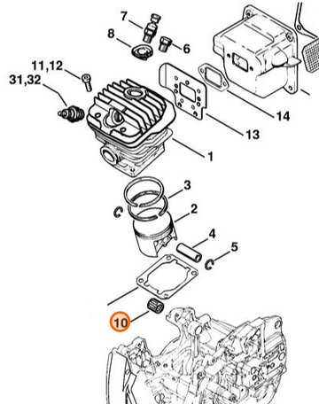 Stihl Needle Cage 12x15x15 9512 003 3061 - 0