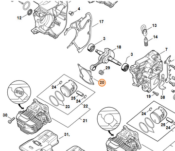 MS201T Cylinder Gasket 1145 029 2302 - 0